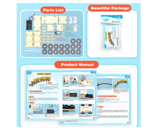 DIY Wooden Small Train Toy Kit DIY Assembled Model