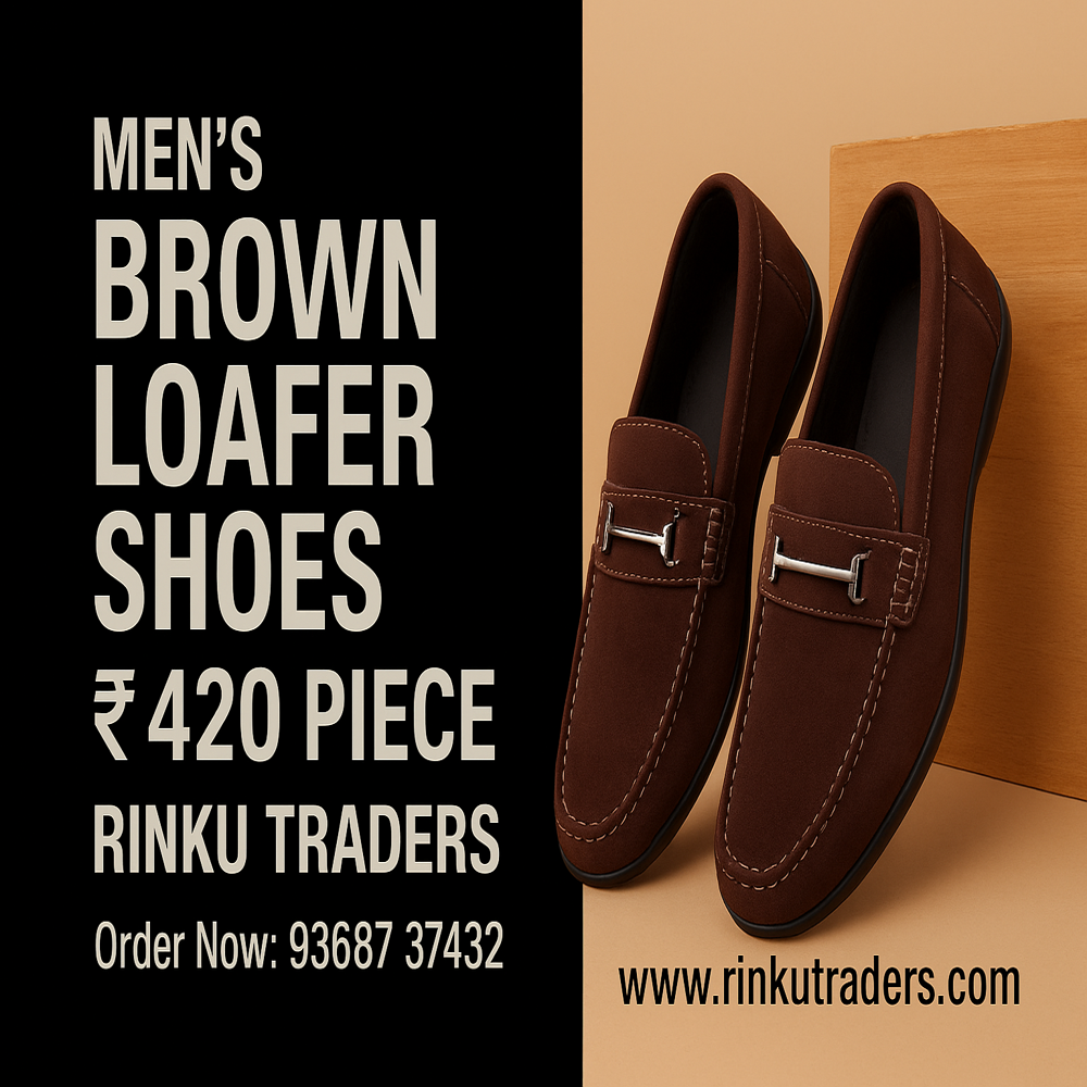 Mens Brown Loafer Shoes - Design: Fancy