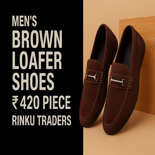 Mens Brown Loafer Shoes - Design: Fancy