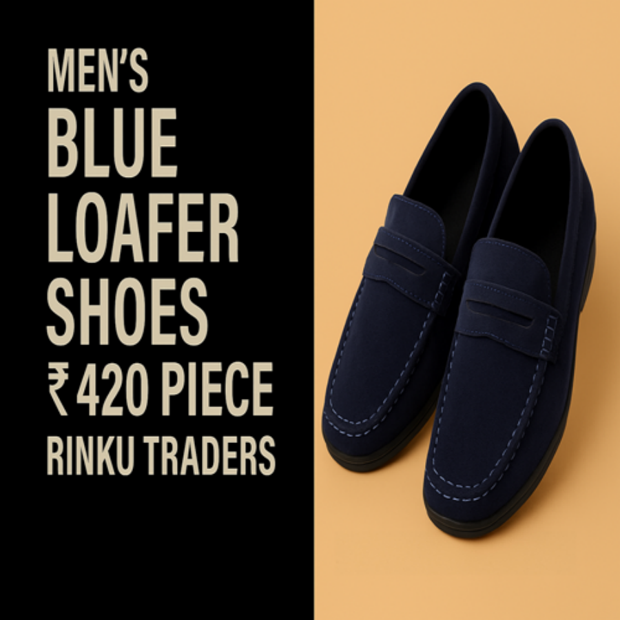 Mens Blue Loafer - Design: Fancy