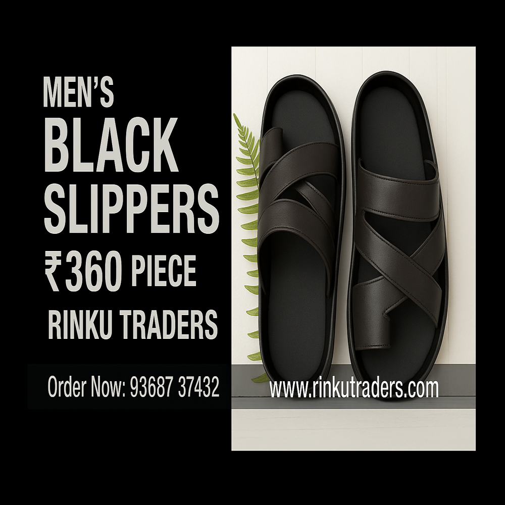 Mens Black Slippers - Feature: Good Quality