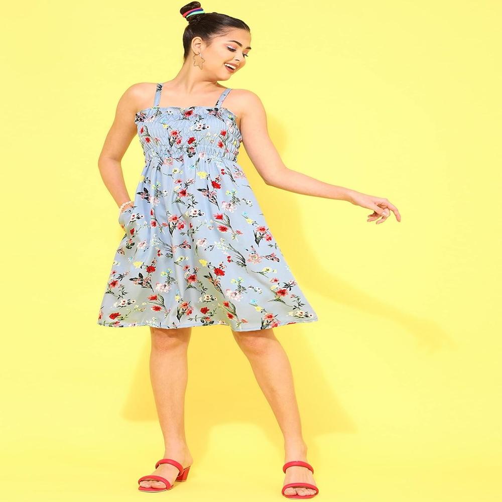Women's Crepe A-Line Knee-Length Dress