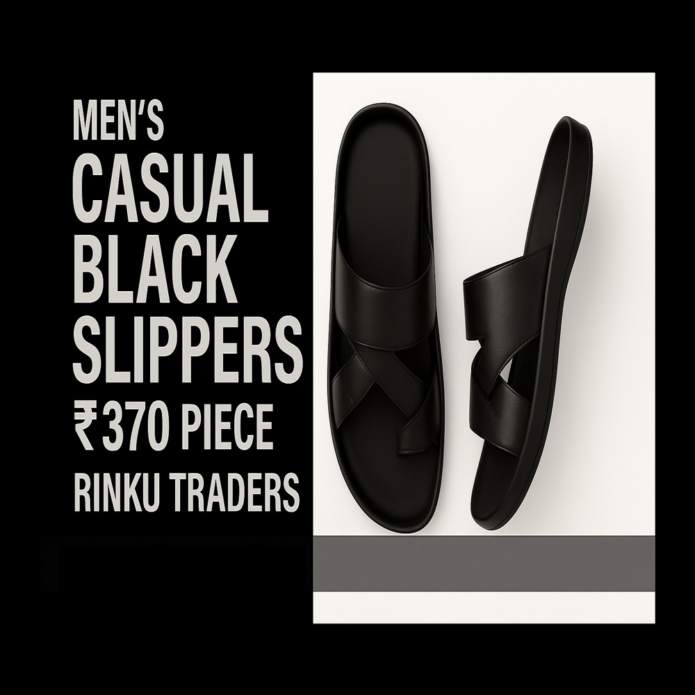 Casual Black Slippers - Feature: Good Quality