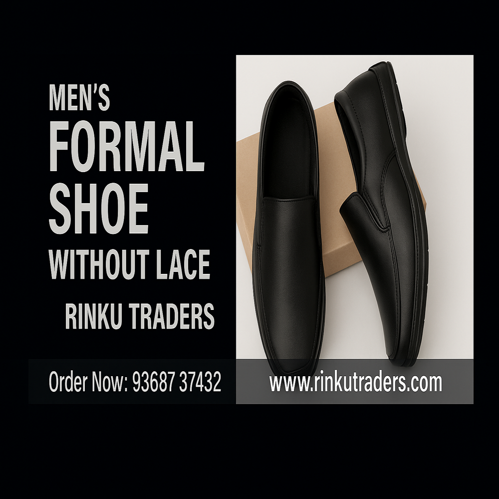 Mens Formal Shoe Without Lace - Color: Black