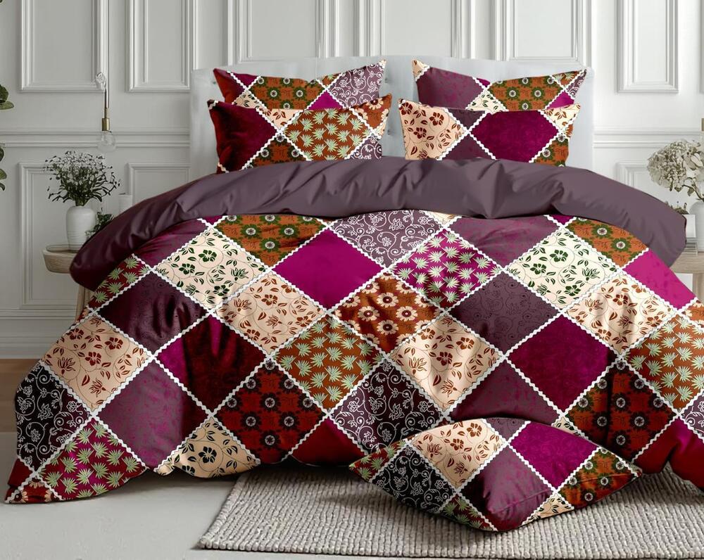 3D Fancy Cotton Polyester Mix Bedsheet - Color: Different Available