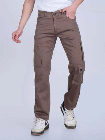 Regular Fit Brown Cargo Pant - Color: Different Available