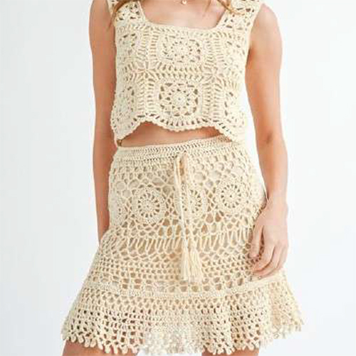 White Crochet Designer Dress - Color: Various Available