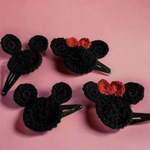 Crochet Black Hair Clip - Color: Various Available
