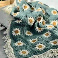 Crochet Flower Design Blanket - Color: Various Available