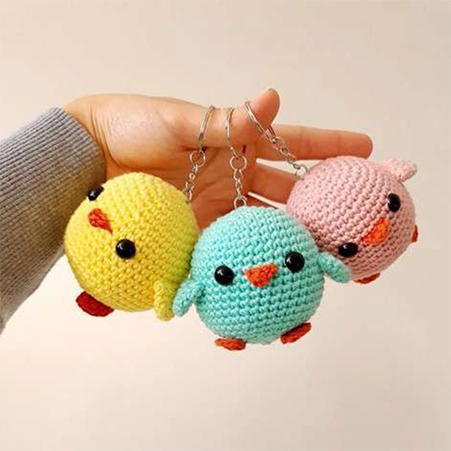 Crochet Penguin Keychain - Color: Various Available