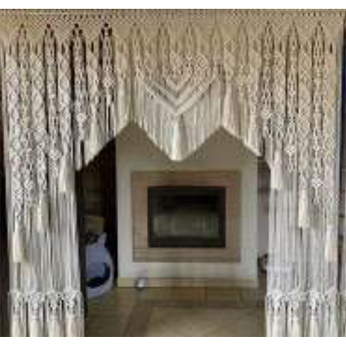White Macrame Curtain - Color: Various Available