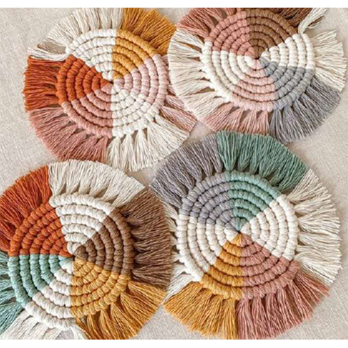 Macrame Multicolor Coaster - Color: Various Available