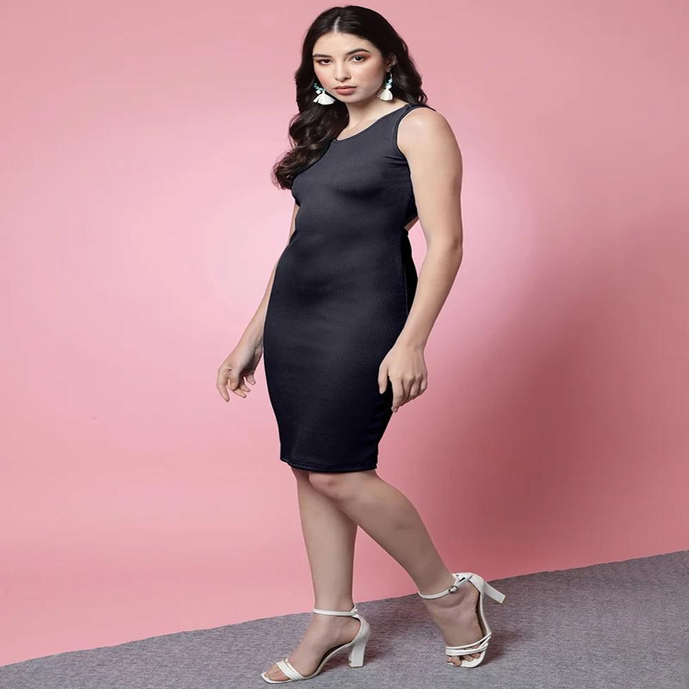 lycra bodycon dresses Black Round Neck Dress - Feature: High Quality Fabric at 399.00 INR in Surat sleevestyling:Regular Sleeves Laundry by Shelli Segal Duration:5 days our Womens Long Sleeves