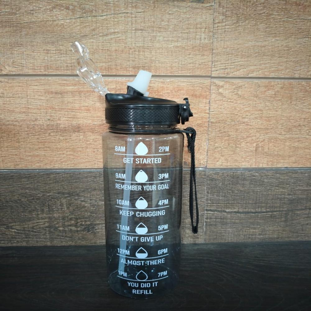 Motivational Water Bottle Black Color