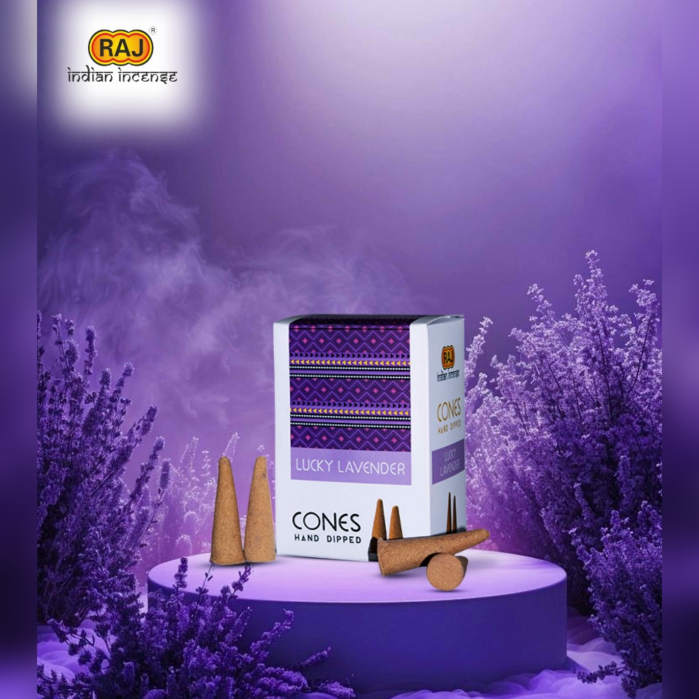Lucky Lavendar Hand Dipped Incense Cones - Burning Time: 45 Minutes