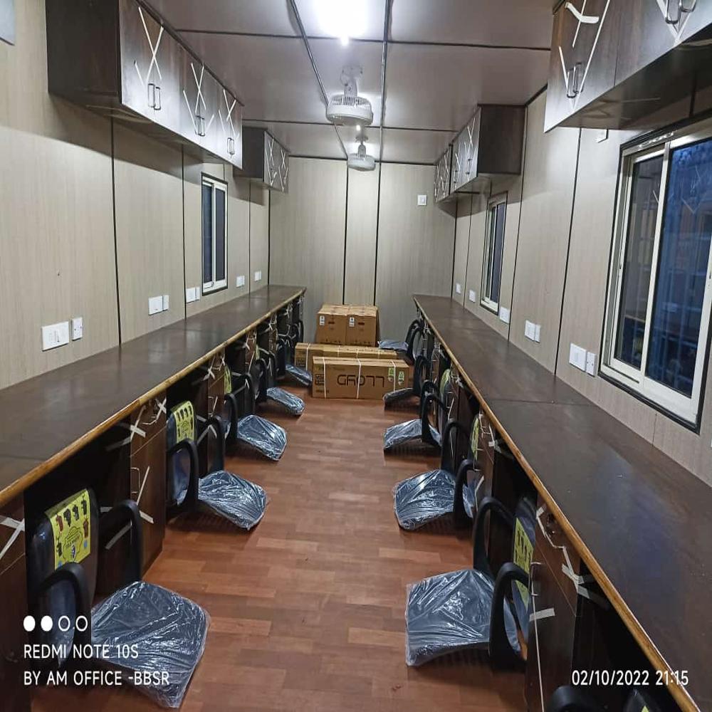 ms prefabricated portable office cabin of size ( 20x10x8.5) ft