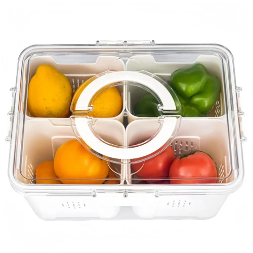 Prime Pick 4 Divider High Strainer Organizer - Color: White