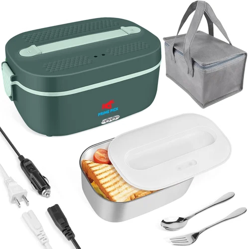 Green Lunch Box With Heating - Capacity: 500 Milliliter (Ml)