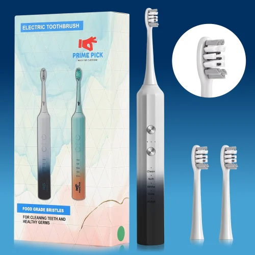Prime Pick Black Electric Tooth Brush - Bristle Color: White And Gray