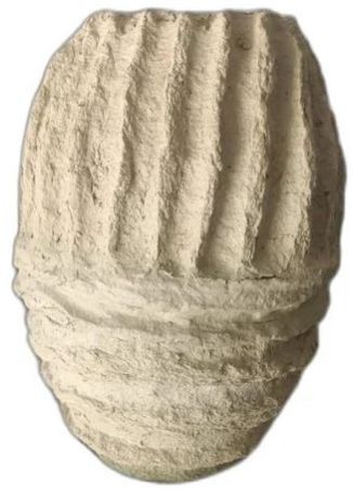 6 Inch Round Paper Mache Flower Vase - Color: Off White