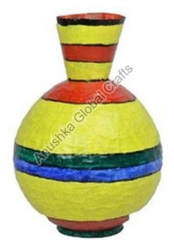Decorative Multi Colour Paper Mache Flower Vase - Color: Multicolor
