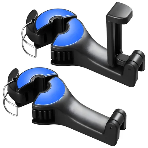 Black And Blue Car Hook Mobile Phone Holder - Body Material: Plastic