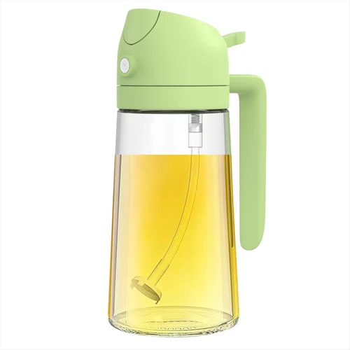 Prime Pick 2 In 1 Green Oil Dispenser Bottle - Capacity: 470 Milliliter (Ml)