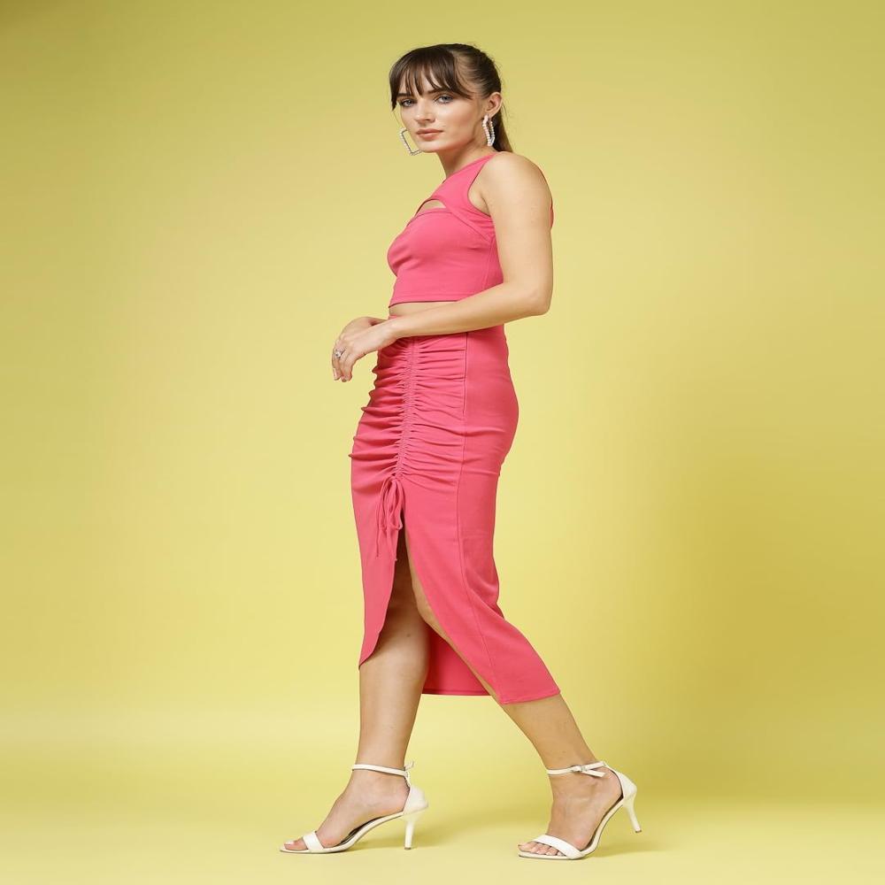 Lycra Coord Top and Skirt Set