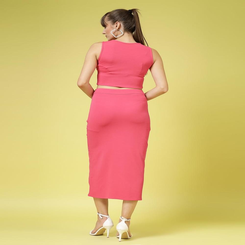 Lycra Coord Top and Skirt Set