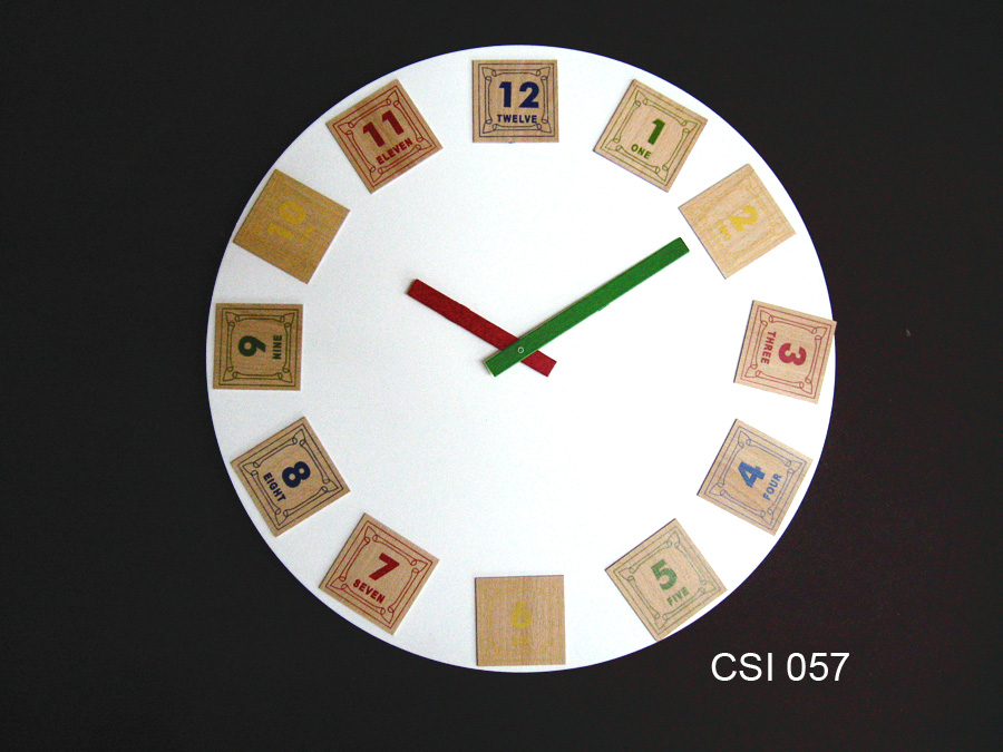 Wooden Clock - Length: 24  Centimeter (cm)