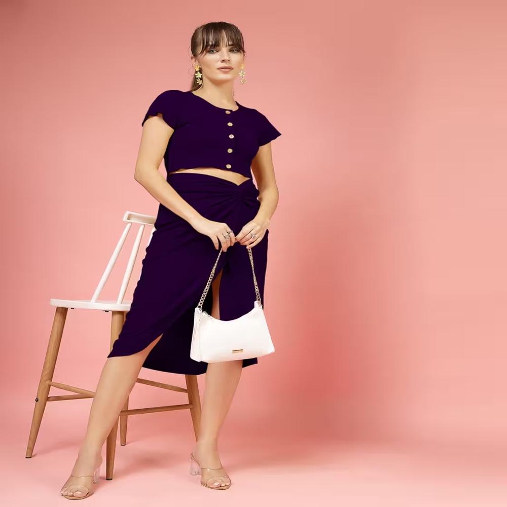 Women Crop Top with Skirt