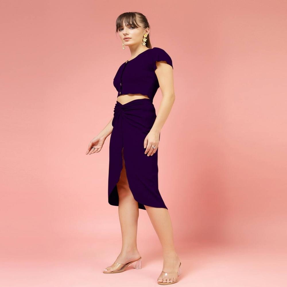 Women Crop Top with Skirt