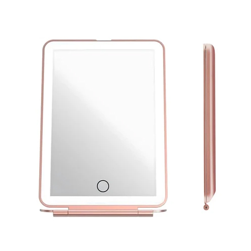 Prime Pick Pink Led Rechargeable Travel Vanity Mirror - Size: 24.1L X 13.5W Cm