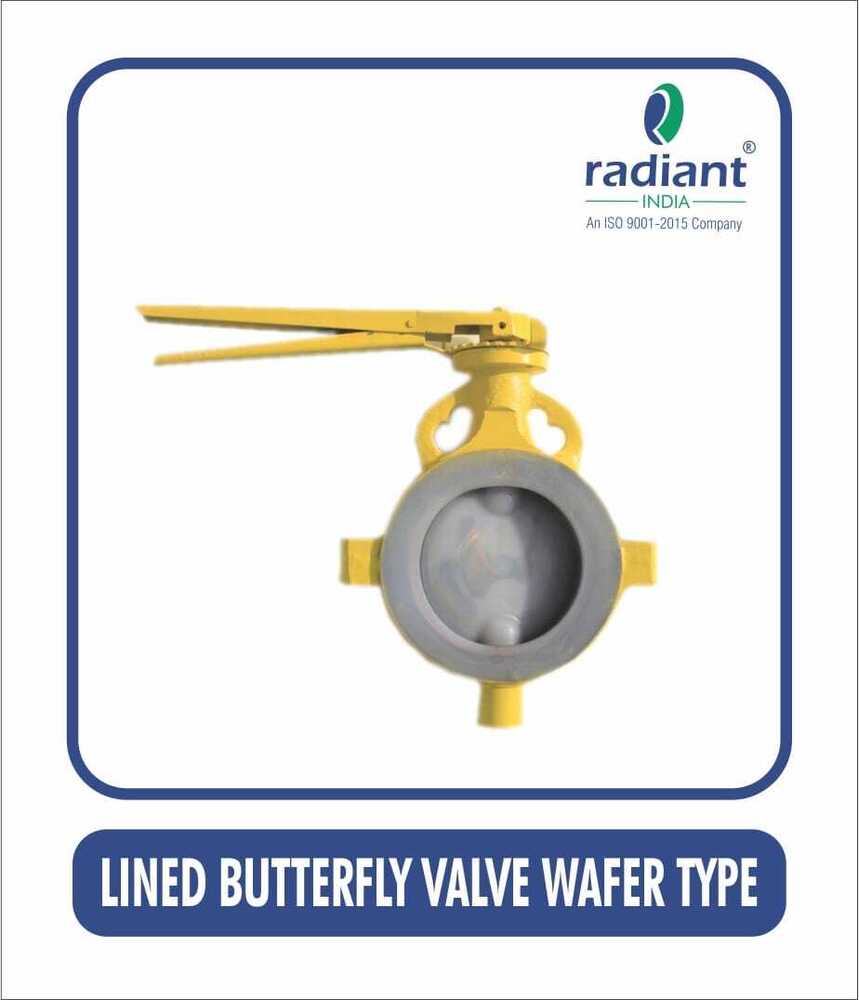 Ptfe Lined Wafer Type Butterfly Valve - Color: As Per Requirements
