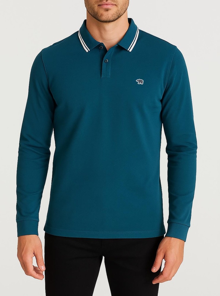 Mens Long Sleeve Polo T-Shirt