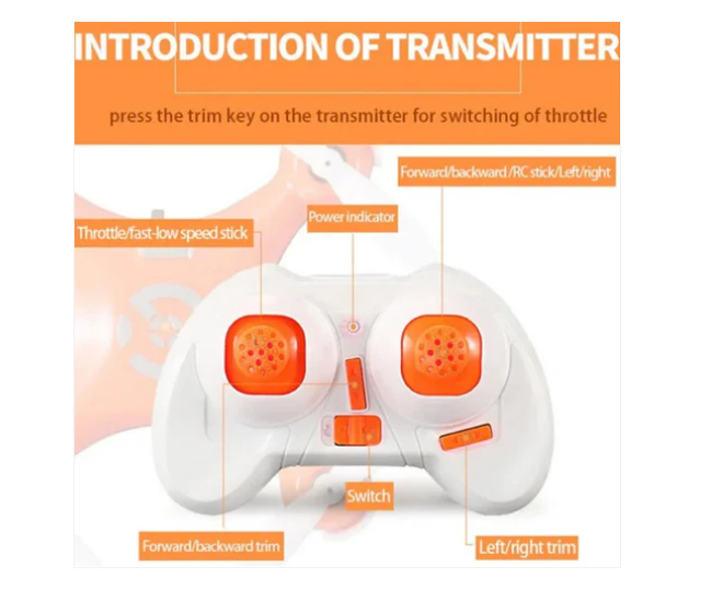 Cx-10a 4 Channel Mini Quadcopter Mini Dro Ne - Color: White & Orange