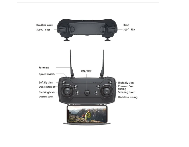 E88 Foldable Dro Ne Foldable Quadcopter Wi-fi 4k Fpv - Color: Gray