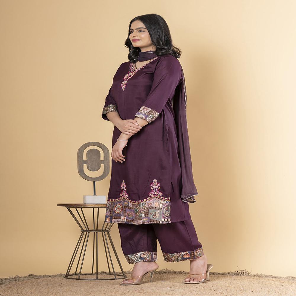 Straight Style Silk Fabric Green Color Kurta And Bottom With Dupatta