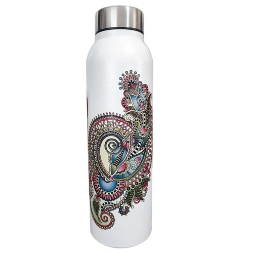 3D Printed Stainless Steel Water Bottle - Color: Red