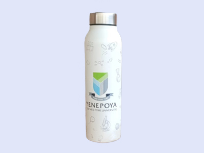 Customized Logo Print Water Bottle - Color: White