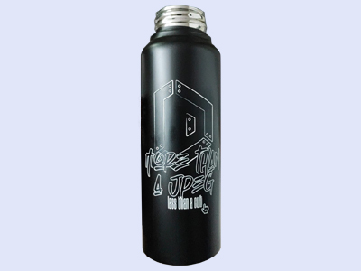 Personalized Printed Water Bottle - Color: Black