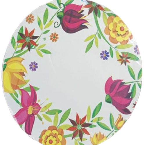 Disposal Flower Printed Paper Plate - Color: Multicolor