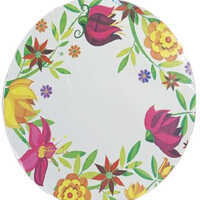 Disposal Flower Printed Paper Plate - Color: Multicolor