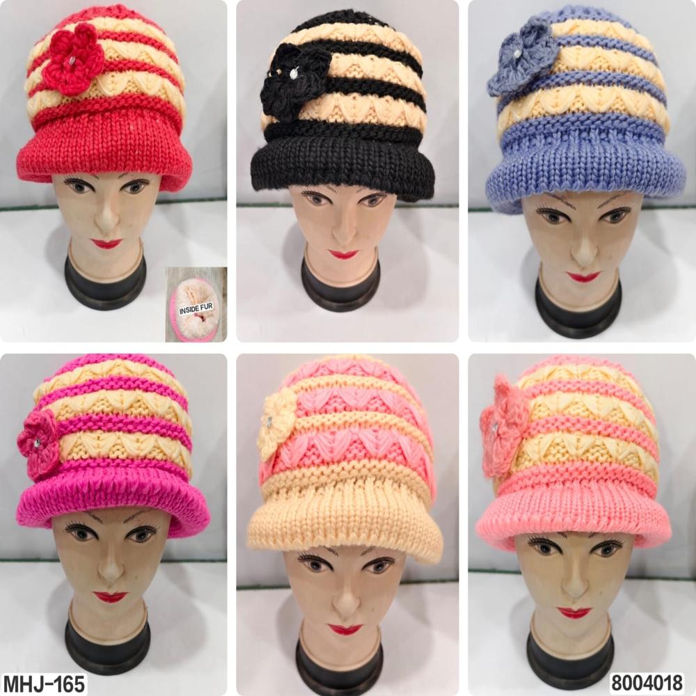 Ladies Woolen Caps - Color: Multicolor