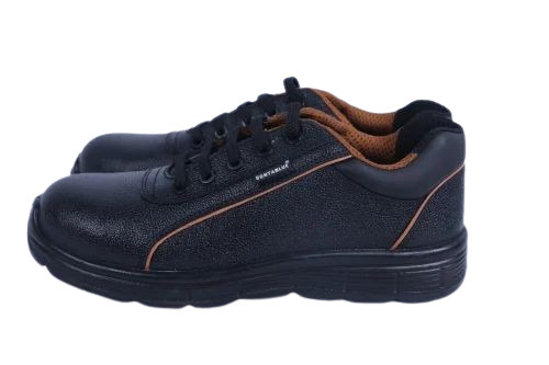 Rival Kavach Leather Safety Shoes - Color: Black