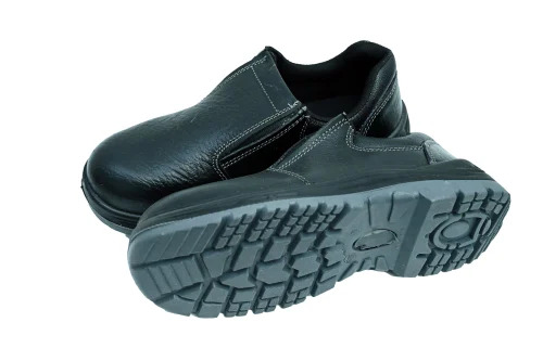 Slipon Leather Safety Shoes - Color: Black