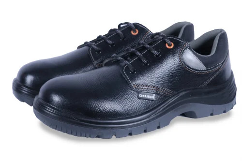 Reflector Black Leather Safety Shoes