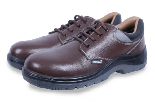 Reflector Brown Leather Safety Shoes