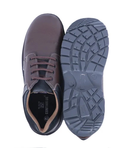 Reflector Brown Leather Safety Shoes
