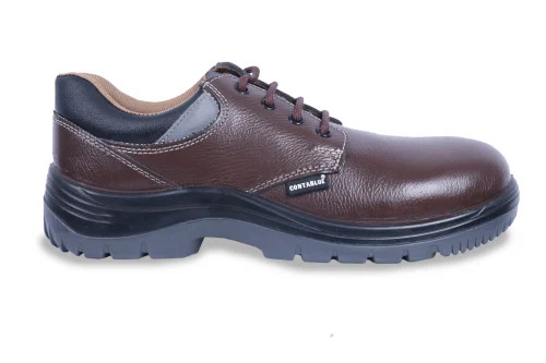 Reflector Brown Leather Safety Shoes